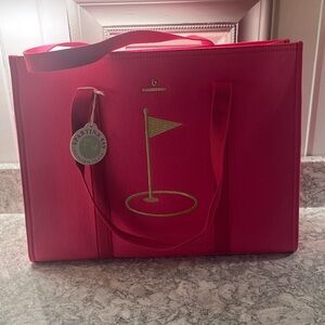 Spartina 449 Vibrant Pink Tote with Golf Flag